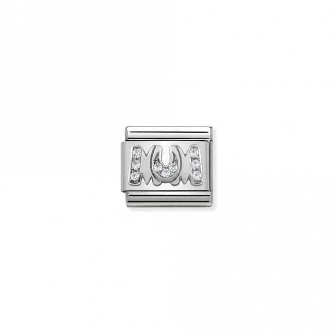 Classic Silver CZ Pave Mum Friends & Family Charms