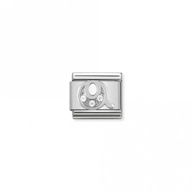 Classic Silver CZ Q Letter Charms
