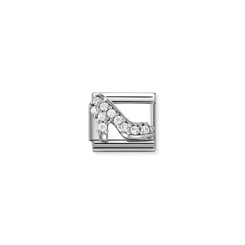Classic Silver and CZ White High Heels Fashion & Fun Charms