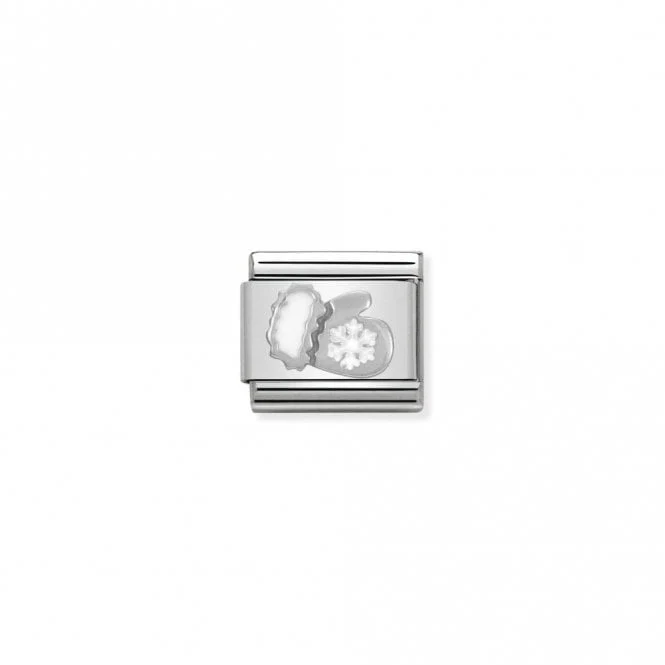 Classic Silver Glove with Snowflake Christmas Charms
