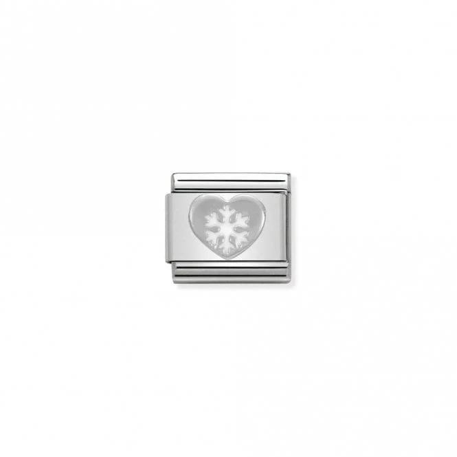 Classic Silver Heart with Snowflake Christmas Charms