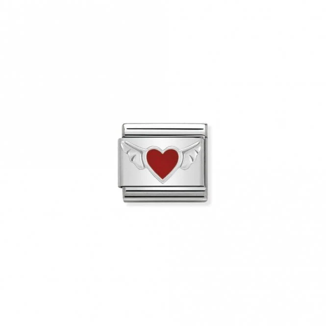 Classic Silver Heart with Wings Love & Hearts Charms