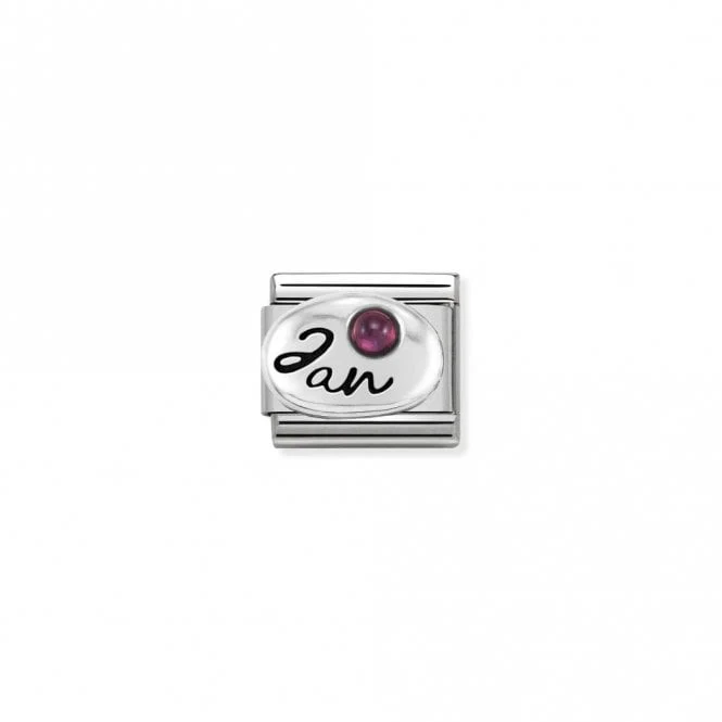 Classic Silver January Garnet Birthday & Birthstones Charms