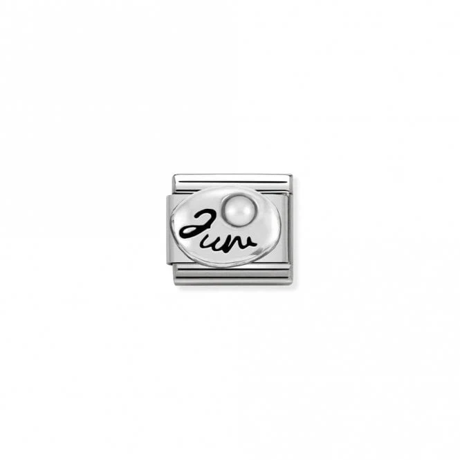 Classic Silver June White Pearl Birthday & Birthstones Charms