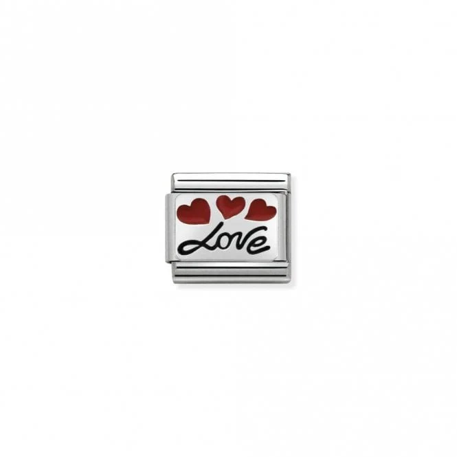 Classic Silver Love In Italics and Balloons Love & Hearts Charms