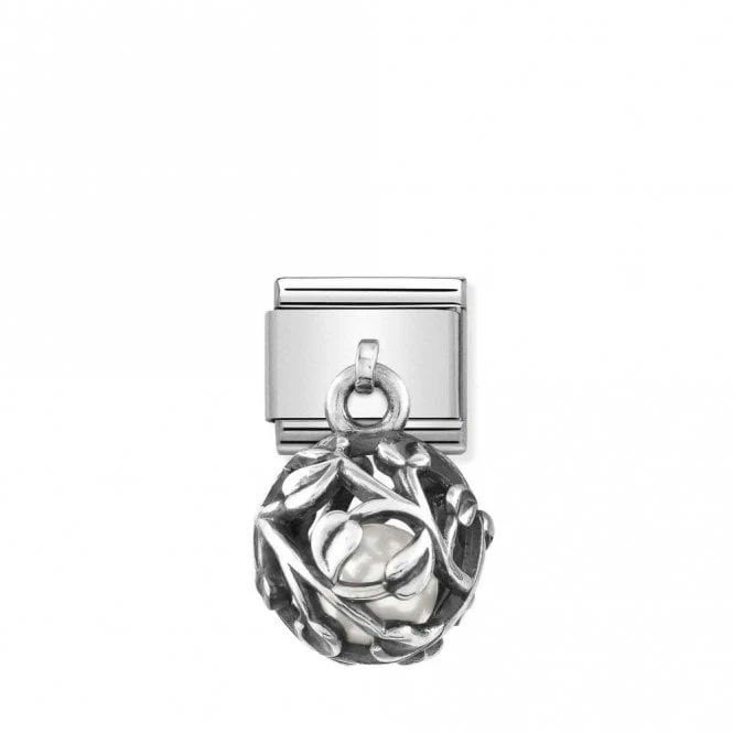 Classic Silver White Pearl Leaves Flowers & Nature Charms
