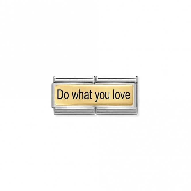 Gold Double Engraved Do What You Love Love & Hearts Charms