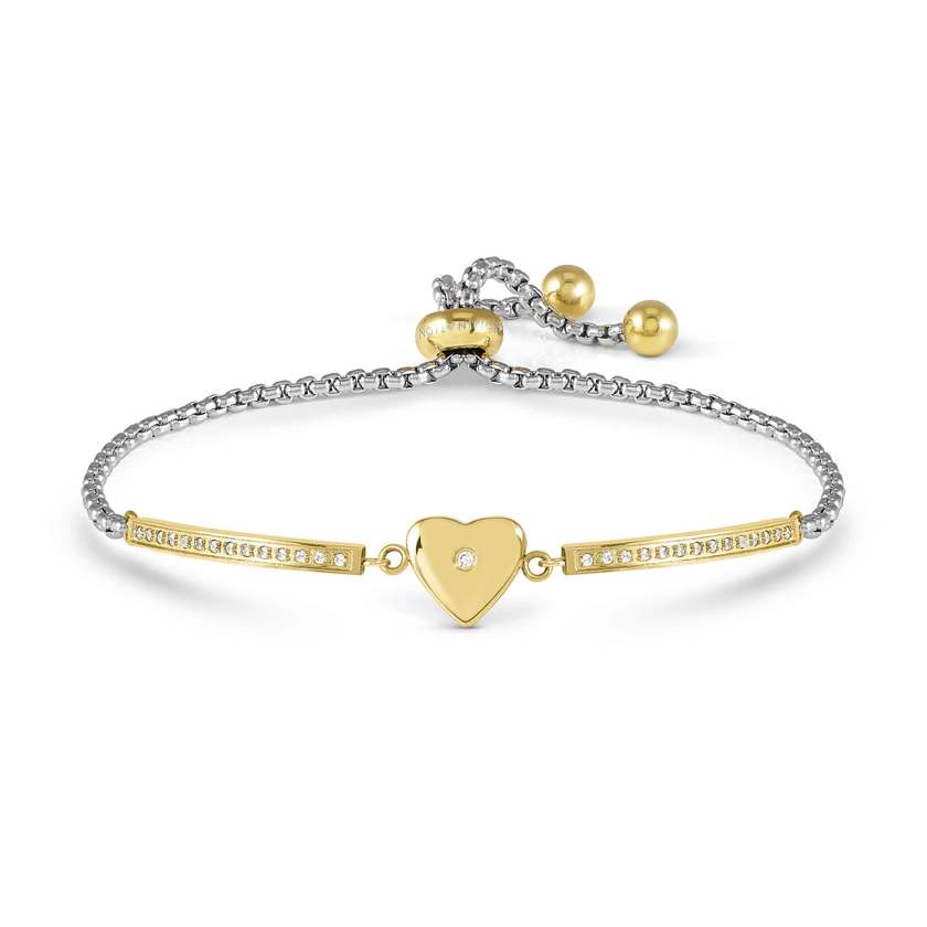 Milleluci Refined Heart Rich Bracelet in Gold & CZ