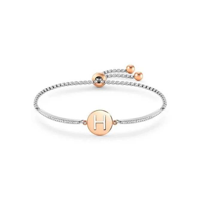Milleluci Rose Gold and CZ Letter H Bracelet