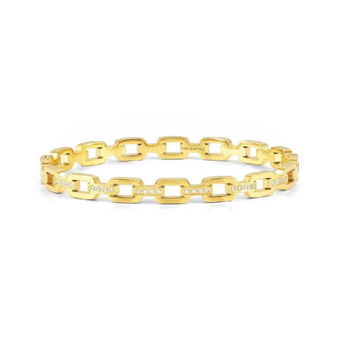 Pretty Bangles Large Chain Bracelet in Gold & CZ