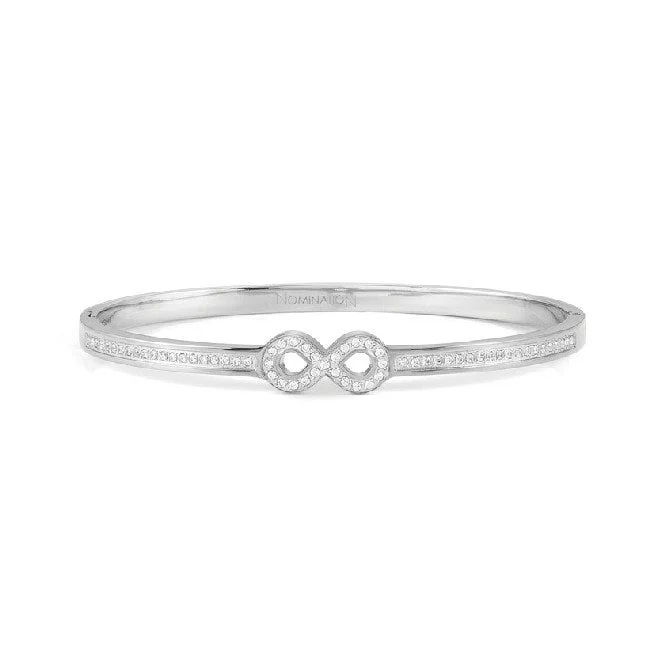 Pretty Bangles Small Infinity Bracelet in Silver & CZ
