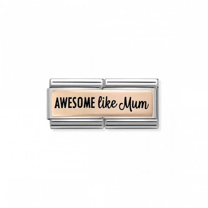 Rose Gold and Enamel Double Awesome Like Mum Friends & Family Charms