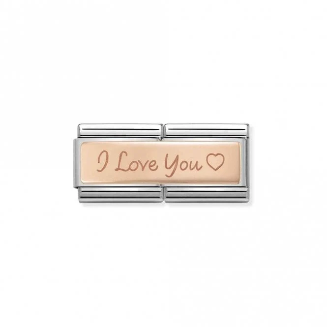 Rose Gold Double I Love You Love & Hearts Charms