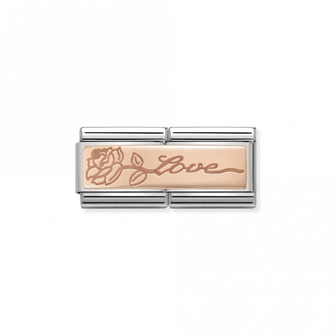 Rose Gold Double Love with Flower Love & Hearts Charms
