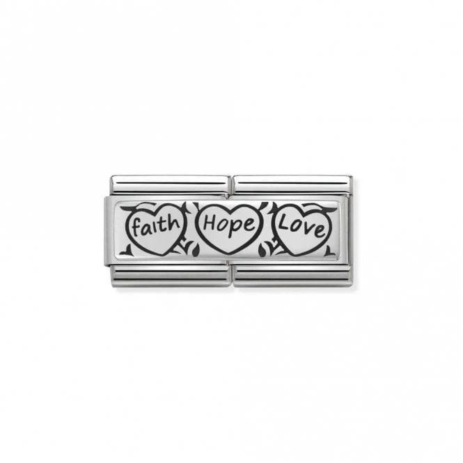 Silver Double Faith Hope Love Faith & Religion Charms