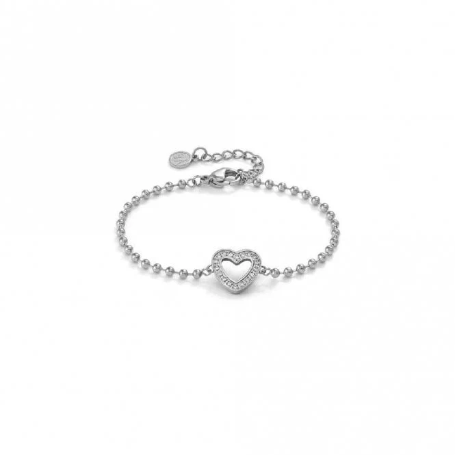 Soffio D'amore Heart Bracelet in Silver with CZ