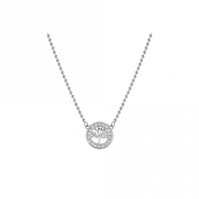 Soffio D'amore Tree of Life Necklace in Silver with CZ
