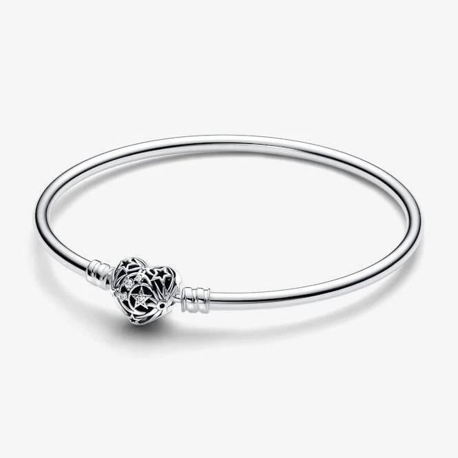 Celestial Heart Clasp Bangle, 21cm