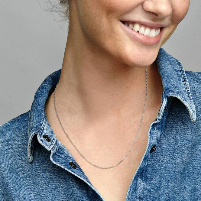 Classic 1.5 mm wide Cable Chain Necklace, 90cm - Image 3