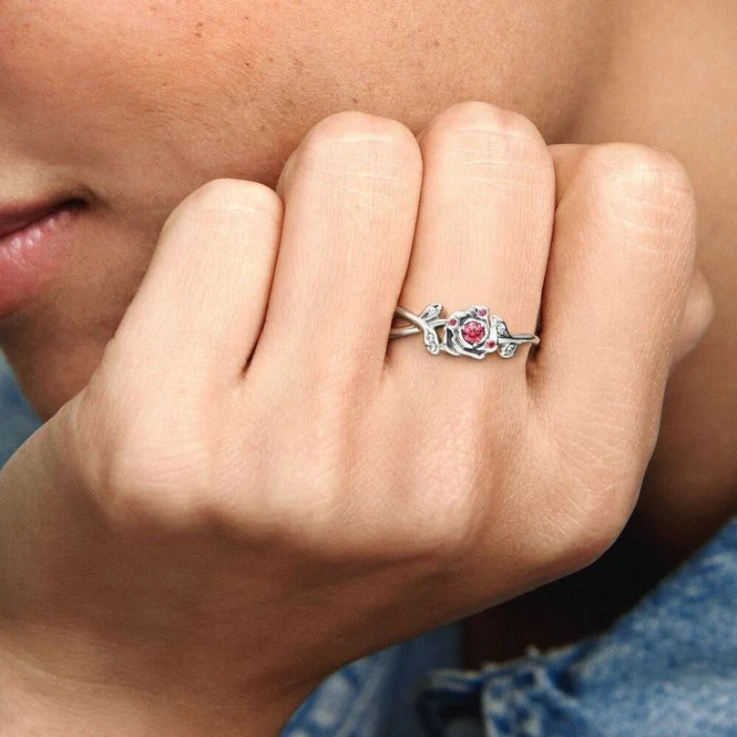 Disney Beauty and the Beast Rose Ring, Size 48 - Image 3