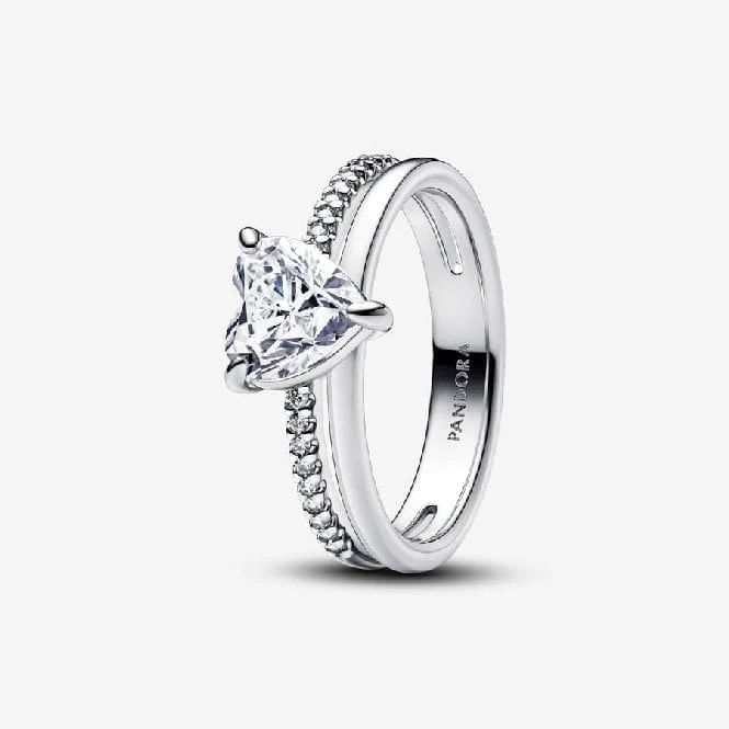 Double Band Heart Ring, Size 48