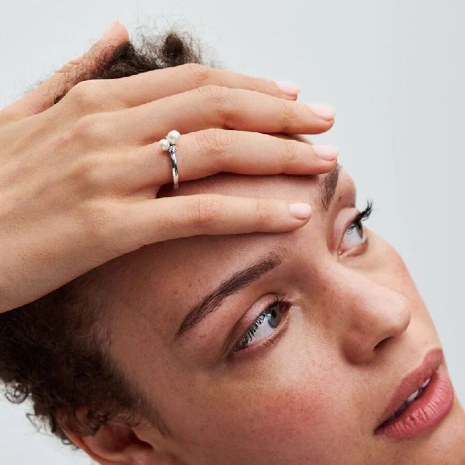 Duo Treated Freshwater Cultured Pearls Ring, Size 52 - Image 4