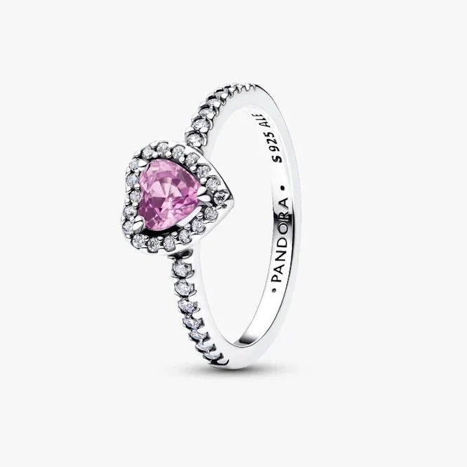 Elevated Light Purple Heart Ring, Size 50