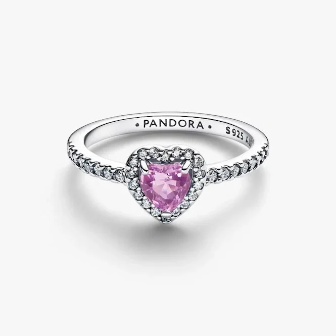 Elevated Light Purple Heart Ring, Size 50 - Image 3