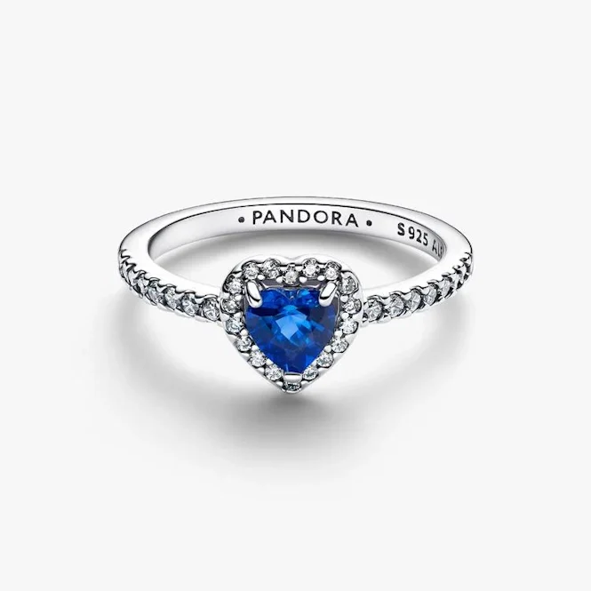 Elevated Princess Blue Heart Ring, Size 50 - Image 3