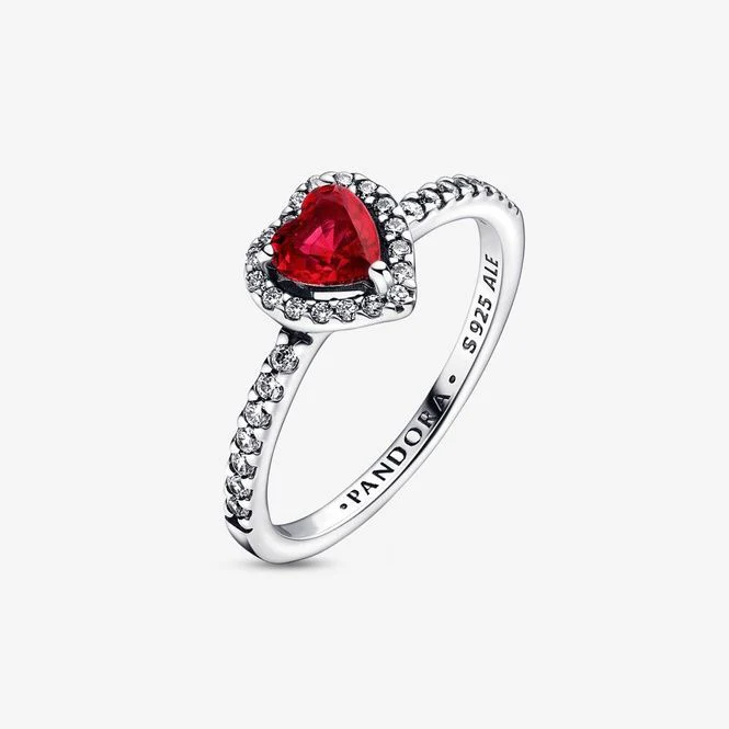 Elevated Red Heart Ring, Size 50 - Image 2