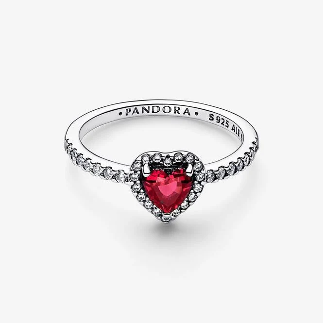 Elevated Red Heart Ring, Size 50 - Image 4