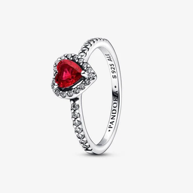 Elevated Red Heart Ring, Size 54