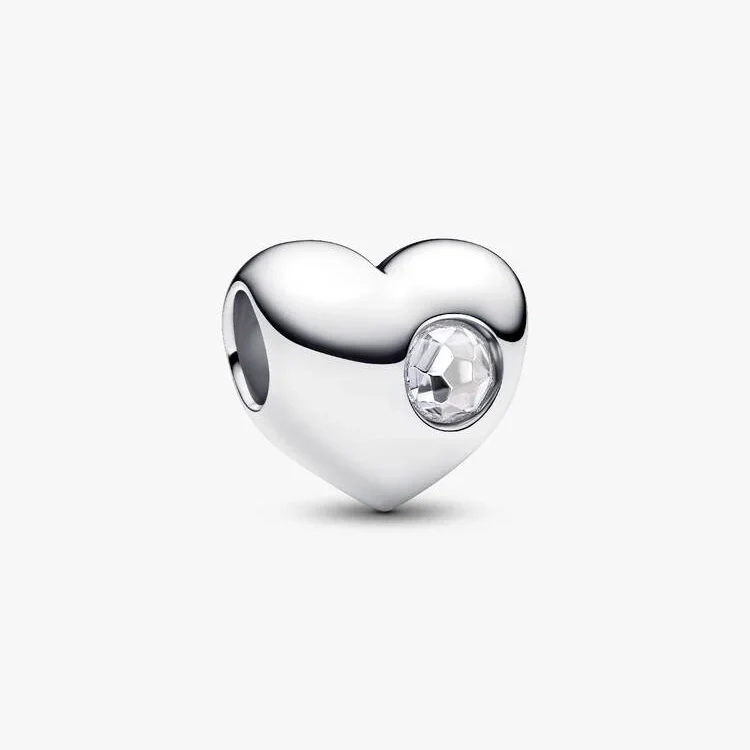 Engravable April Birthstone Heart Charms
