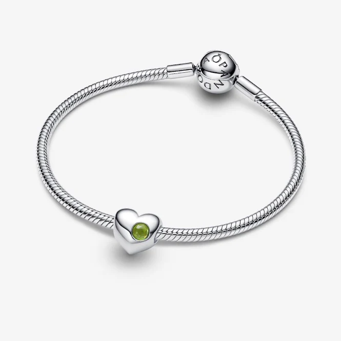 Engravable August Birthstone Heart Charms - Image 2