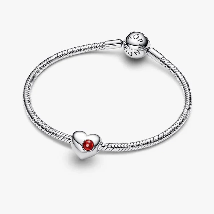 Engravable January Birthstone Heart Charms - Image 2
