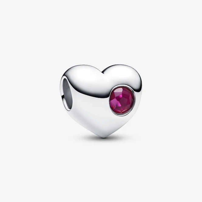 Engravable July Birthstone Heart Charms