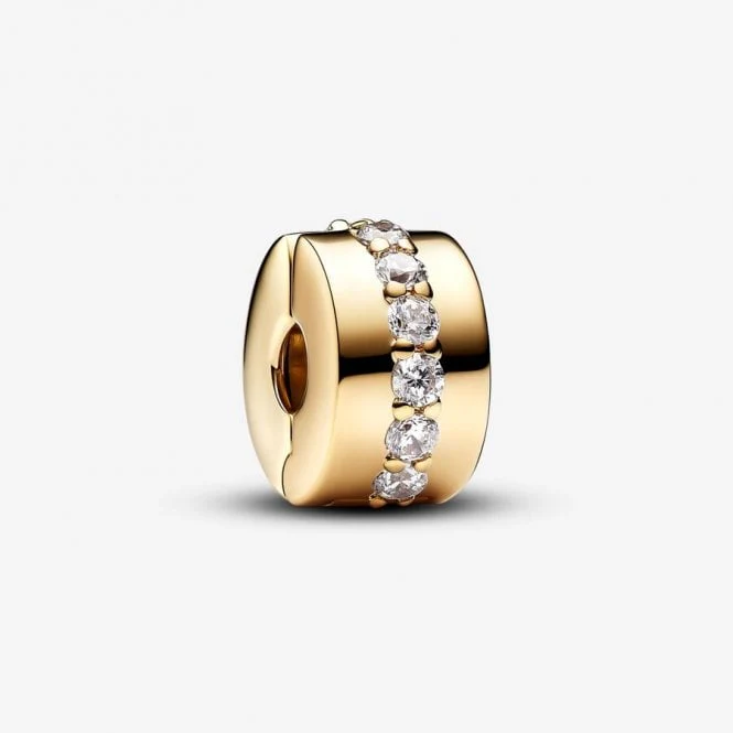 Gold Clear Sparkling Row Clip Charms