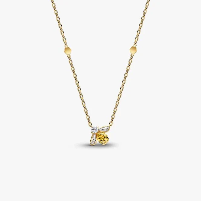 Gold Honey Bee Pendant Necklace, 45cm