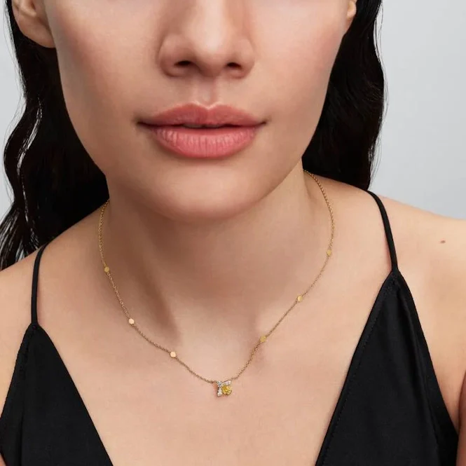 Gold Honey Bee Pendant Necklace, 45cm - Image 2