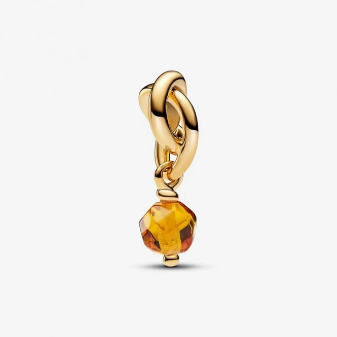 Gold November Birthstone Eternity Circle Dangle Charms