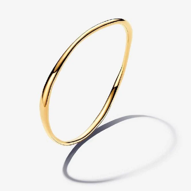 Gold Organically Shaped Bangle, 17cm