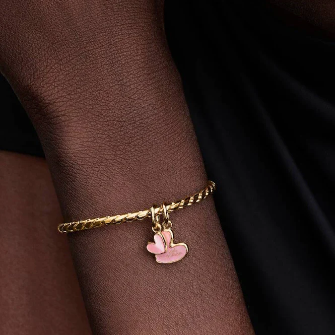 Gold Pink Mother & Daughter Splittable Dangle Charms - Image 3