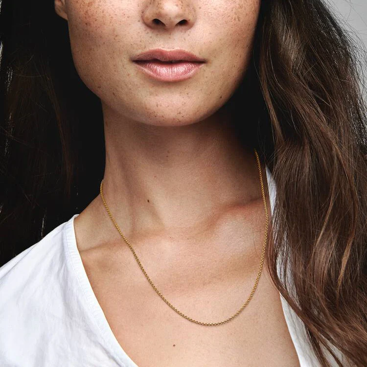 Gold Rolo Chain Necklace, 60cm - Image 3