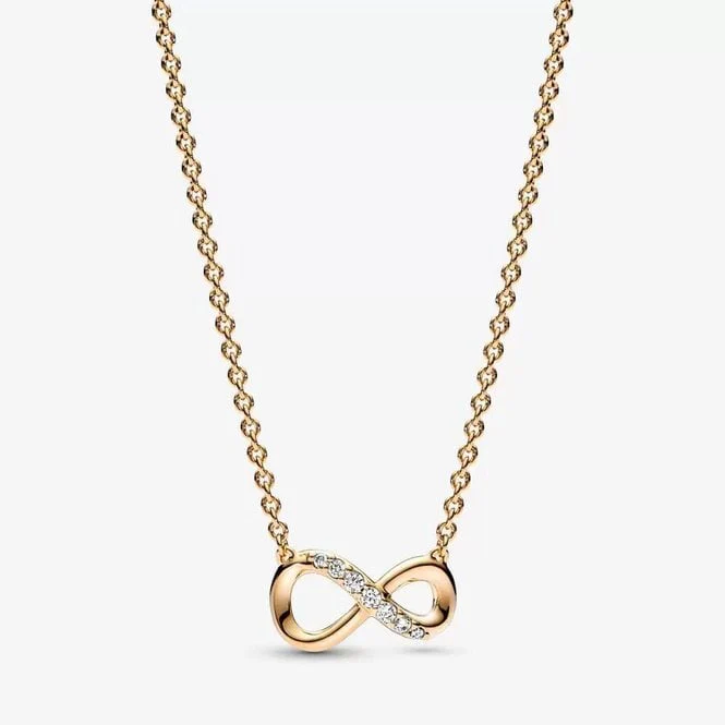 Gold Sparkling Infinity Collier Necklace, 50cm
