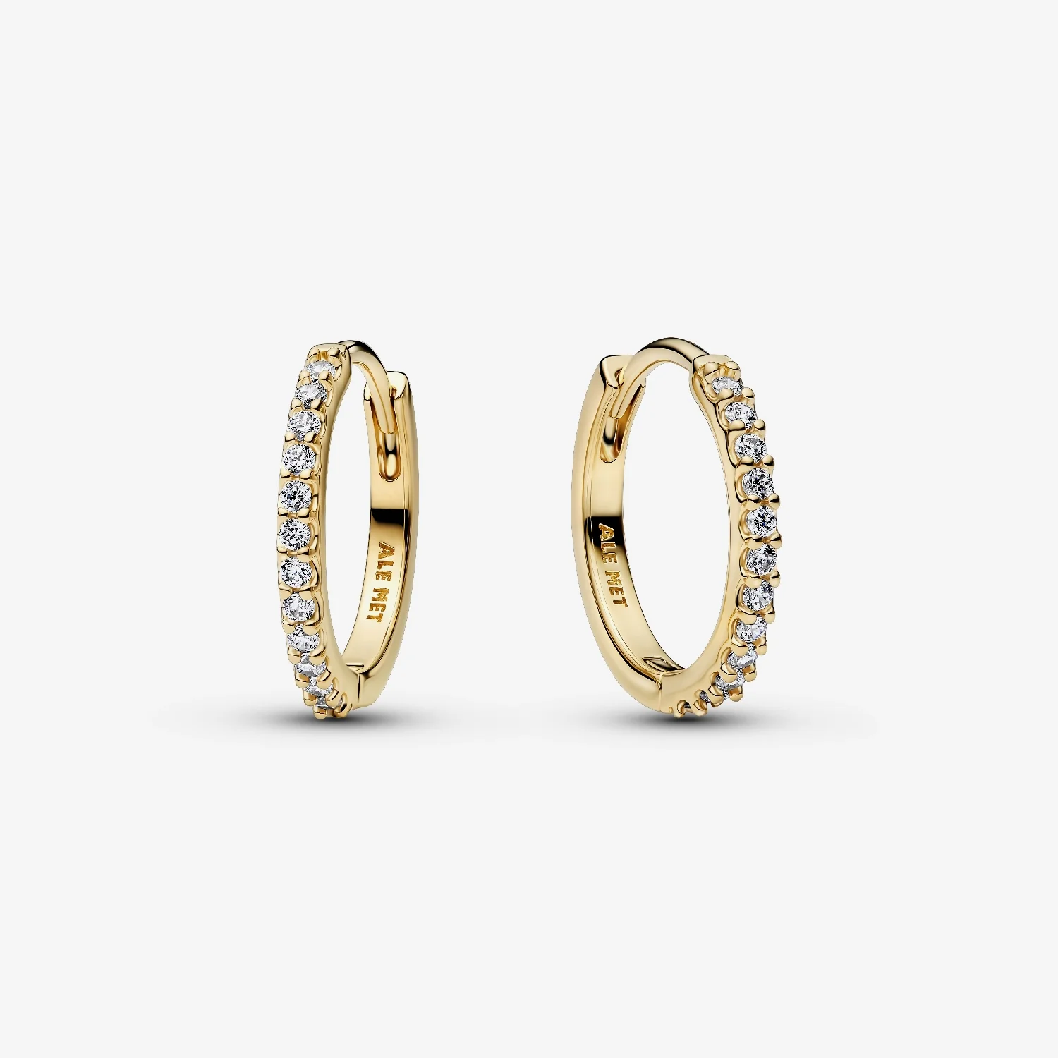 Gold Sparkling Mini Hoop Earrings