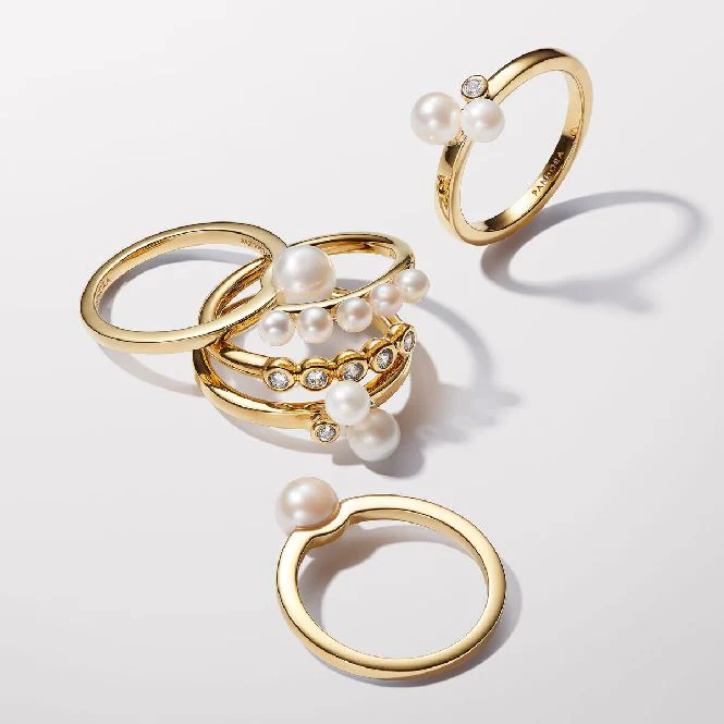 Gold Treated Freshwater Cultured Pearl Ring, Size 54 - Image 4