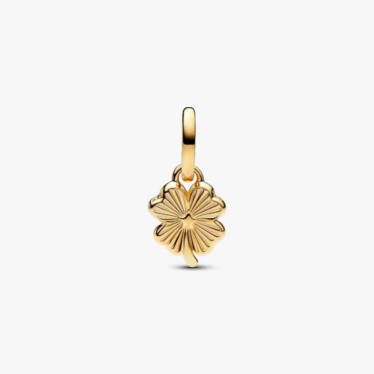 ME Gold White Lucky Clover Dangle Charms - Image 4