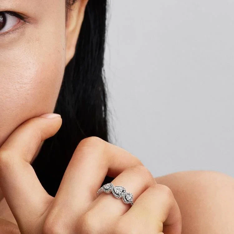Halo Heart Trilogy Ring, Size 60 - Image 2