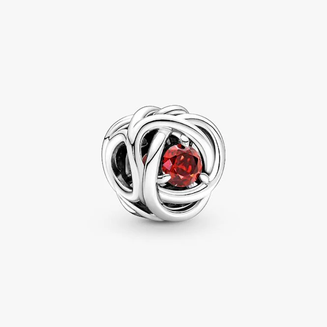 July Birthstone Eternity Circle Charms