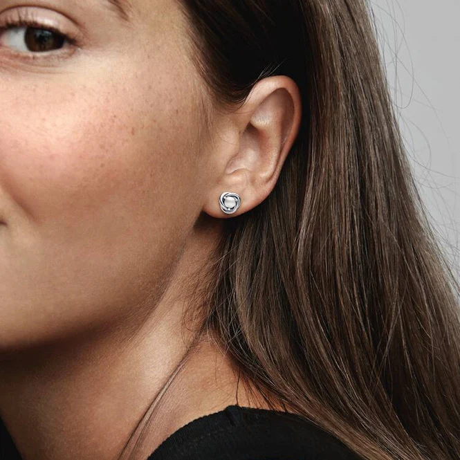 June Birthstone Eternity Circle Stud Earrings - Image 2